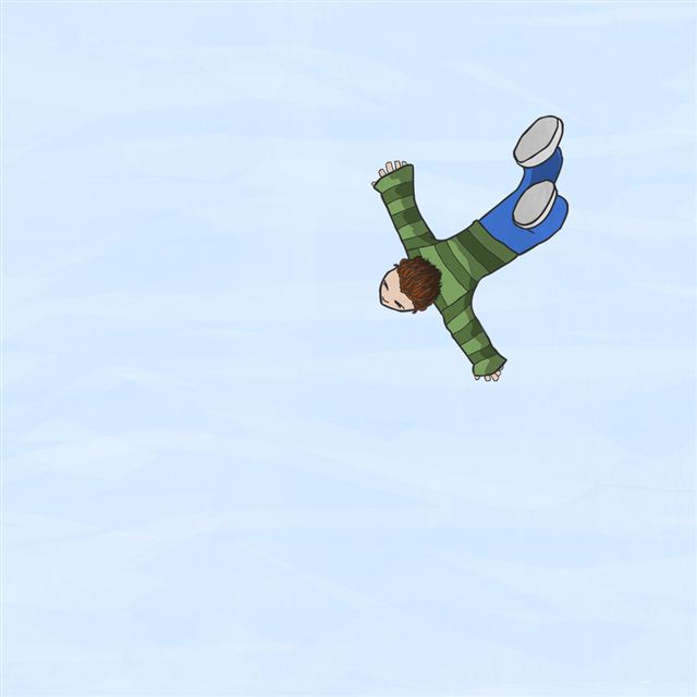 1024x1024 Flying Boy - green iPad Wallpaper