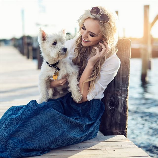 1024x1024 Girl Dog Beach Marina Photoshoot - girl iPad Wallpaper