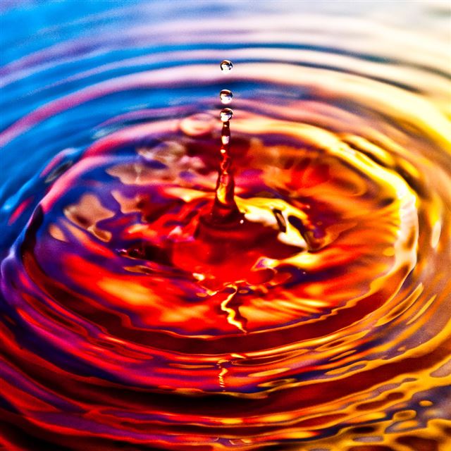 1024x1024 Abstract Orange Water Drop  - splash iPad Wallpaper
