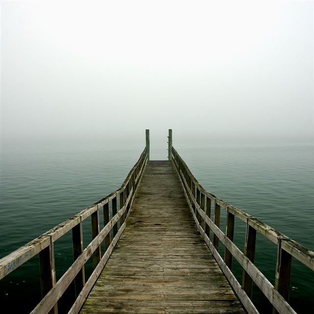 1024x1024 Mist Morning Bridge - nature iPad Wallpaper