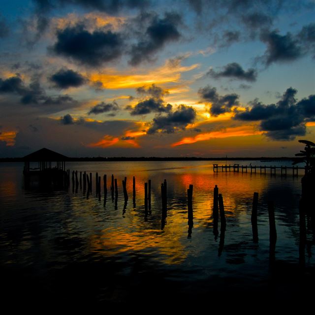 1024x1024 Nature River Sunset Landscape - sunset iPad Wallpaper