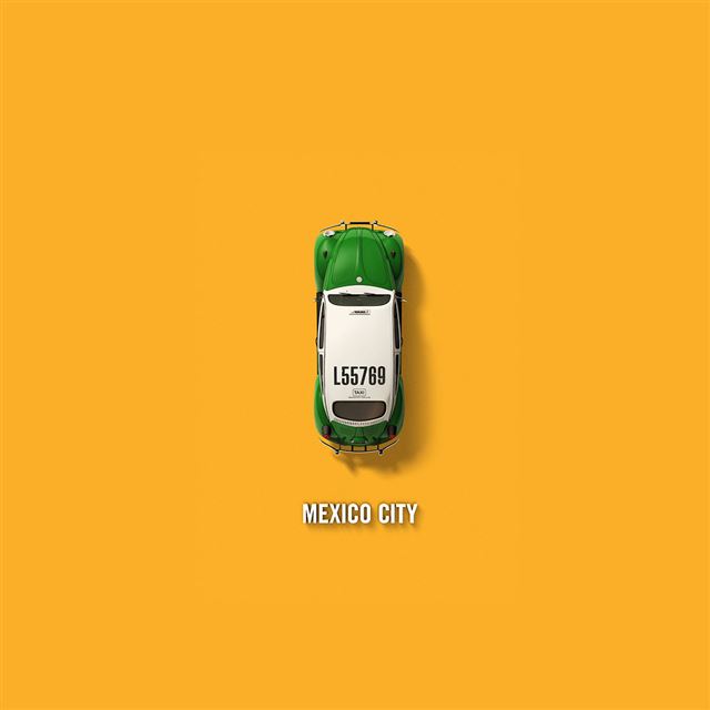 1024x1024 Green Taxi Cab - city iPad Wallpaper