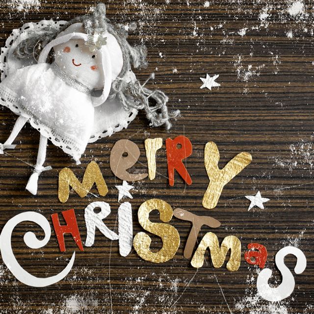 1024x1024 Doll With Merry Christmas Message - happy iPad Wallpaper