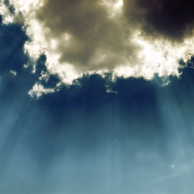 1024x1024 Blue Clouds Skyscape - sunlight iPad Wallpaper