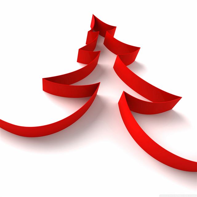1024x1024 Christmas Tree Made From red Ribbon - christmas tree iPad Wallpaper