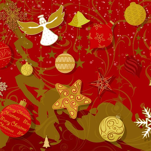 1024x1024 Christmas Ornaments - happy iPad Wallpaper