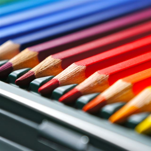 1024x1024 Colourful Crayons - pencils iPad Wallpaper