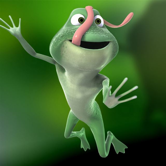 1024x1024 Jumping Frog - Funny iPad Wallpaper