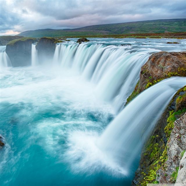 1024x1024 Nature Big Waterfall Clouds Landscape - landscape iPad Wallpaper