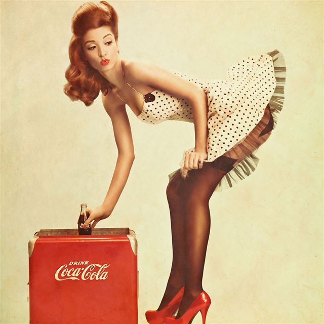 1024x1024 Coca Cola Pin Up Girl - girl iPad Wallpaper