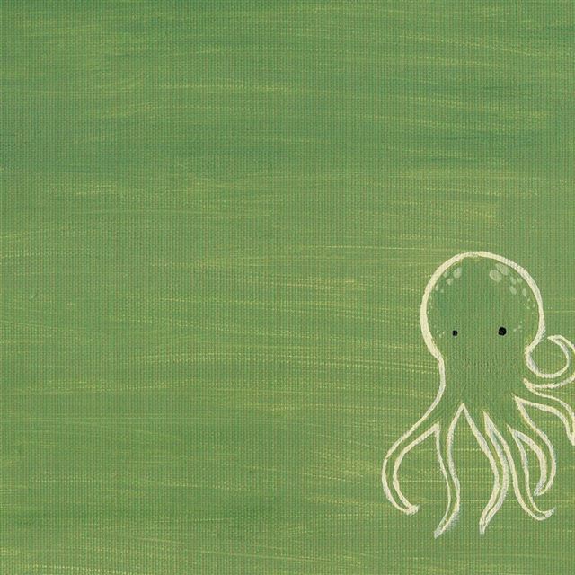 1024x1024 Cyan Cartoon Octopus Background - design iPad Wallpaper