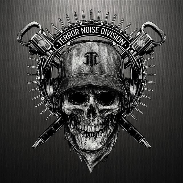 1024x1024 Terror Noise Division Skull Logo - brown iPad Wallpaper