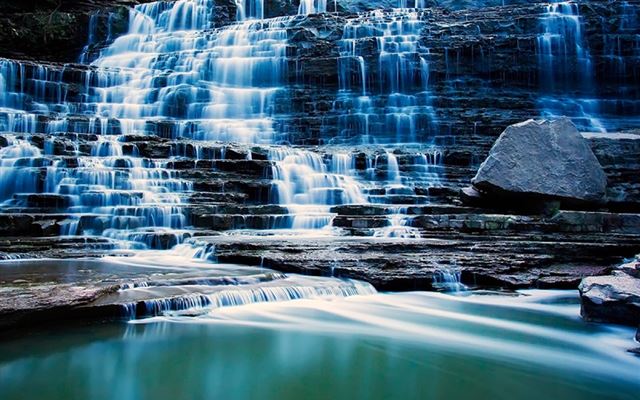 1024x1024 Nature Mystical Waterfall Scene - view iPad Wallpaper
