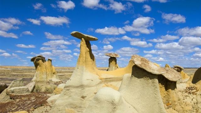1024x1024 Giant Desert Rock Mushrooms - mountains iPad Wallpaper