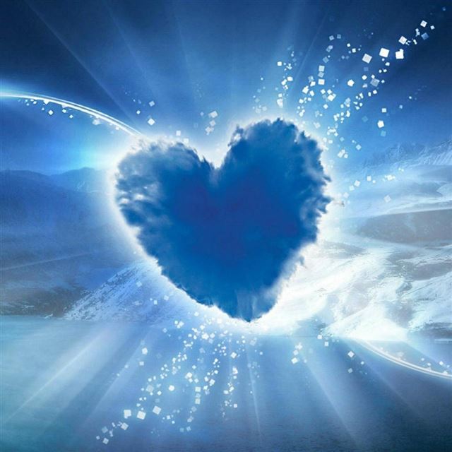 1024x1024 Great Shiny Glitter Love Heart - mountains iPad Wallpaper
