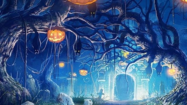 1024x1024 Halloween Mystery Night Landscape - festival iPad Wallpaper