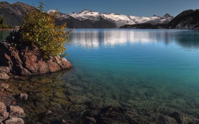 1024x1024 Calm Pure Blue Lake - mountains iPad Wallpaper