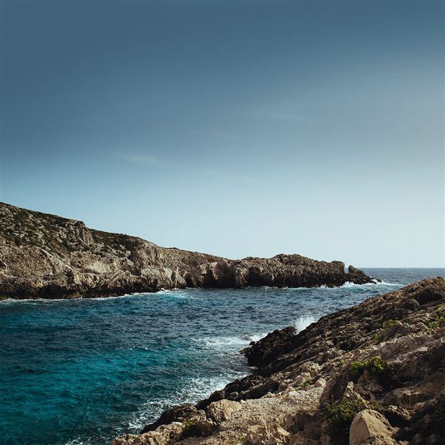 1024x1024 Nature Sunny Rock Beach Landscape - ocean iPad Wallpaper