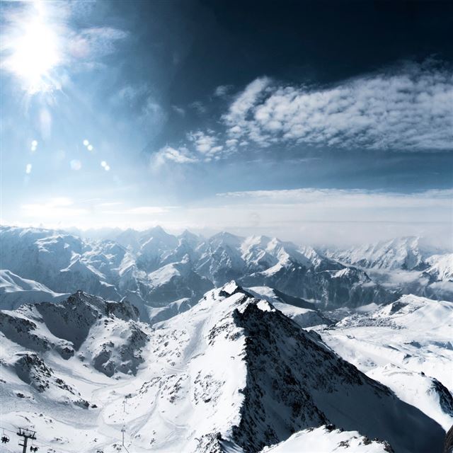 1024x1024 Over the Alps Mountains Sunshine Skyscape - alps iPad Wallpaper