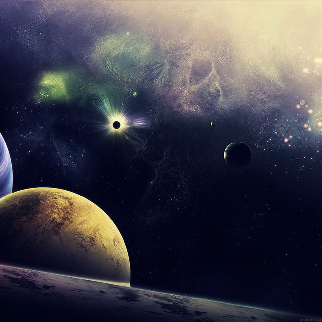 1024x1024 Stars Planets Lost Blue Art Nature -  iPad Wallpaper