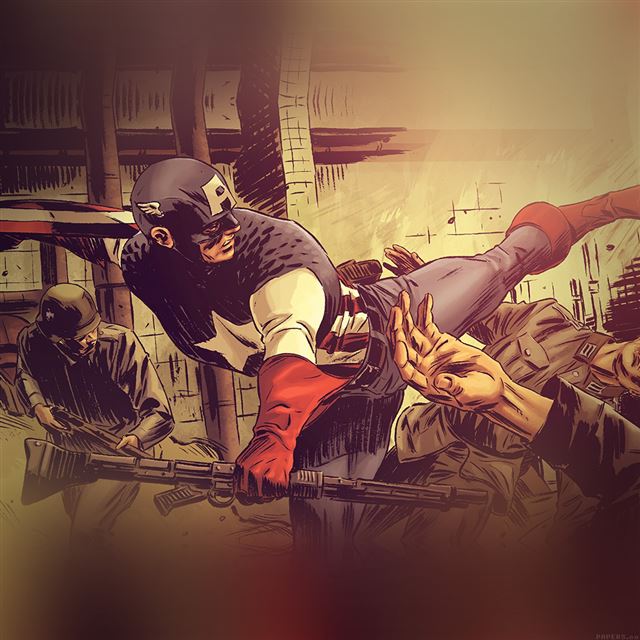 1024x1024 Captain America Illust Hero Art - black iPad Wallpaper