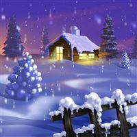 Classic Home Winter Scene Painting wallpaper