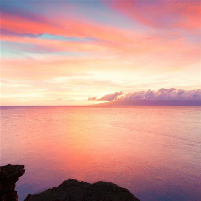 1024x1024 Nature Beautiful Sunset Wonder Scenery - orange iPad Wallpaper