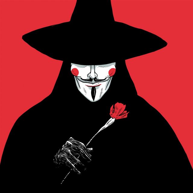 1024x1024 V For Vendetta - drawn iPad Wallpaper