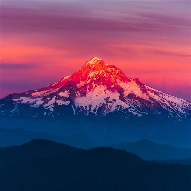 1024x1024 Purple Sunset Snow Mountain - mountains iPad Wallpaper