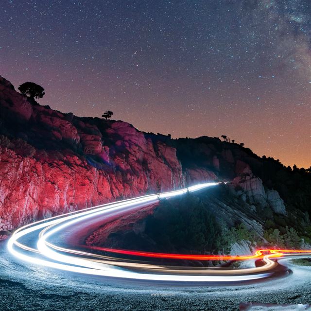 1024x1024 Long Exposure Road Landscape - road iPad Wallpaper