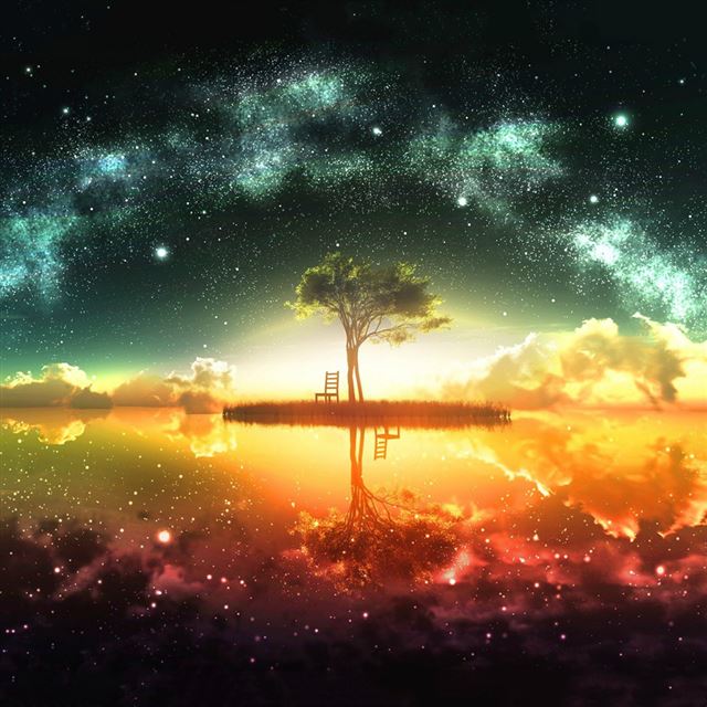 1024x1024 Dreamlike Fairy World - nebula iPad Wallpaper