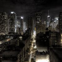 Dark Night City View Landscape wallpaper