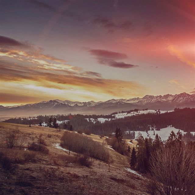1024x1024 Fall Mountain Nature Sky Flare - mountains iPad Wallpaper