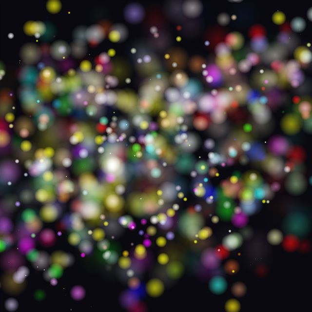 1024x1024 Abstract Colorful Suspension Fragment Flare Bokeh - black iPad Wallpaper