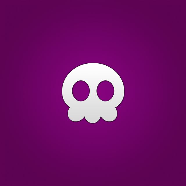 1024x1024 Cute Cartoon Skull Violet Art Wall - simple iPad Wallpaper