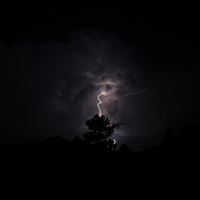 Dark Night Lightning Scene wallpaper