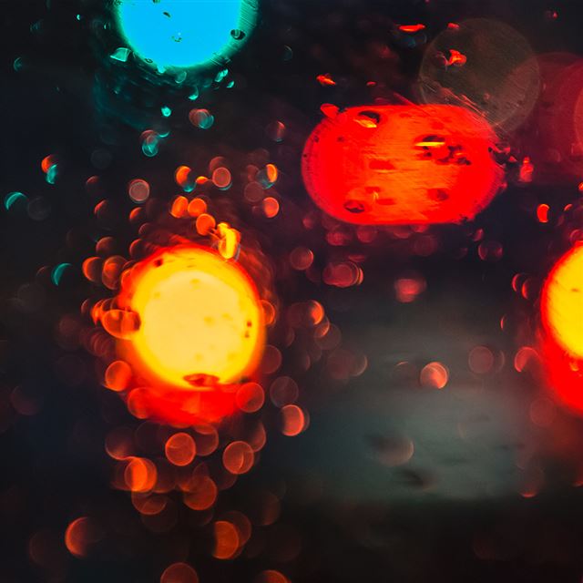 1024x1024 Lights Street City Bokeh Red - orange iPad Wallpaper