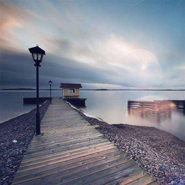 1024x1024 Lake Calm Nature Beautiful Sea Water Road - road iPad Wallpaper