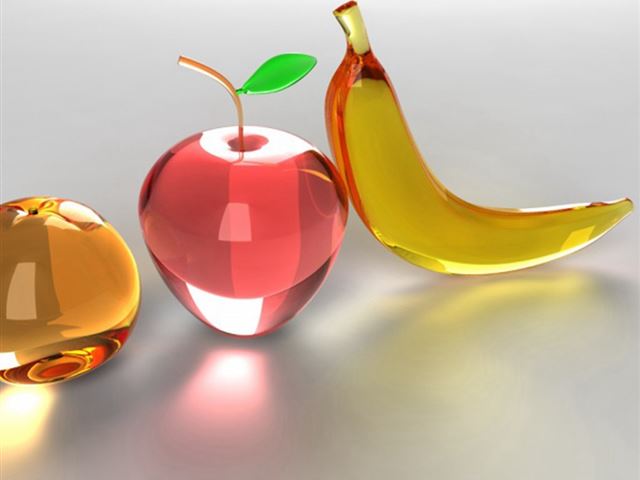 1024x1024 3D Fruit Art - shadow iPad Wallpaper