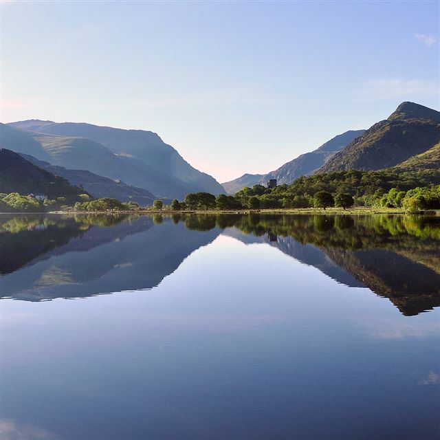 1024x1024 Lake Reflection Landscape - mountains iPad Wallpaper