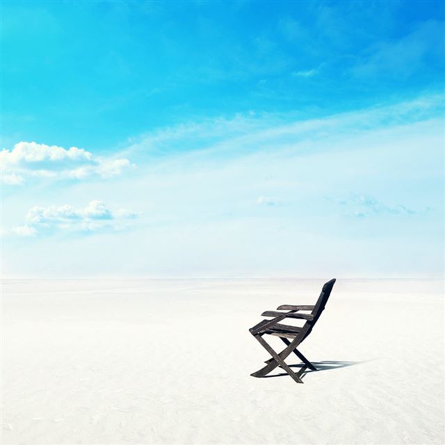 1024x1024 Nature Sunny Bright Deck Chair Beach View  - clear iPad Wallpaper