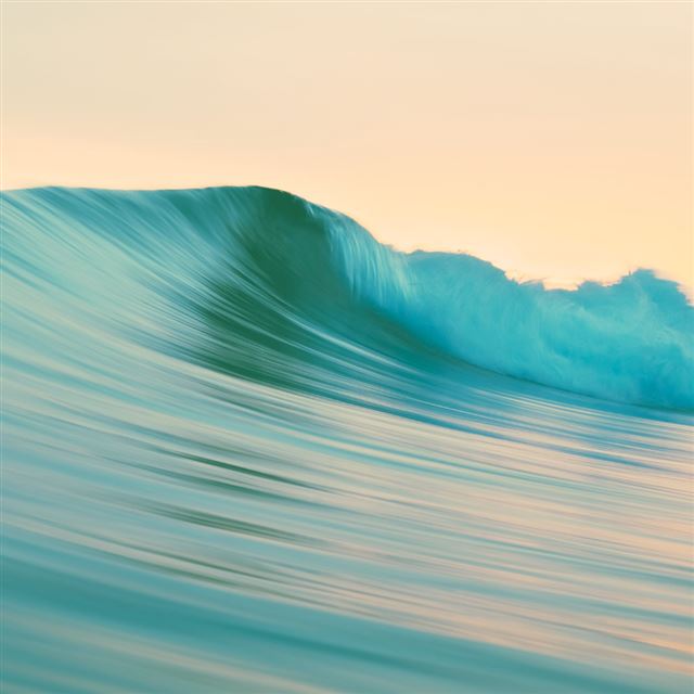 1024x1024 Green Ocean Wave Landscape - cyan iPad Wallpaper