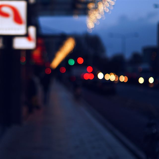 1024x1024 Bokeh Street Lights City Art Blue - lights iPad Wallpaper