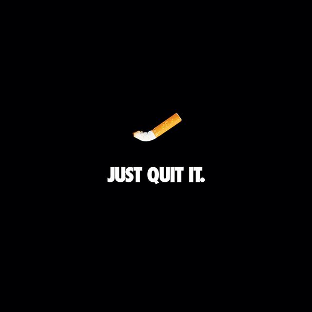 1024x1024 Just Quit It Nike Smoking Art Minimal Dark - minimal iPad Wallpaper