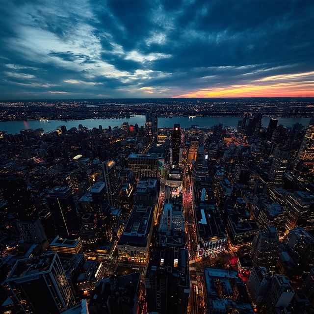 1024x1024 City View Sunset River Sky Cloud Nature - river iPad Wallpaper