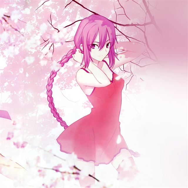 1024x1024 Pink Girl Anime Art Illustration Flower Blossom - blossom iPad Wallpaper
