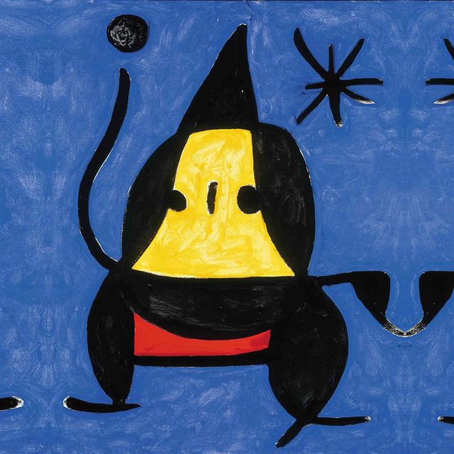 1024x1024 Joan Miro Blue Classic Paint Art Illustration - drawn iPad Wallpaper