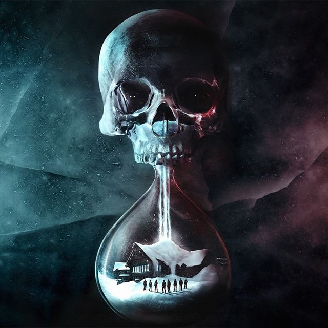 1024x1024 Skull Dark Dead Art Illustration Time - cyan iPad Wallpaper