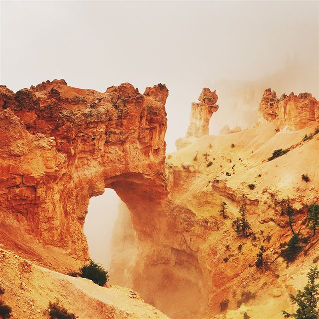 1024x1024 Rock Mountain Orange Yellow Nature - splendid iPad Wallpaper