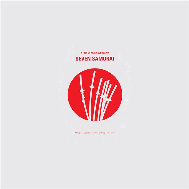 1024x1024 Seven Samurai Film Minimal Art Illustration - brown iPad Wallpaper